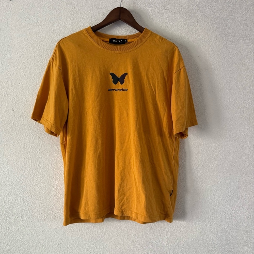 Y2K Neverules Butterfly Graphic T Shirt Black Medium Streetwear Emo - Picture 11 of 12
